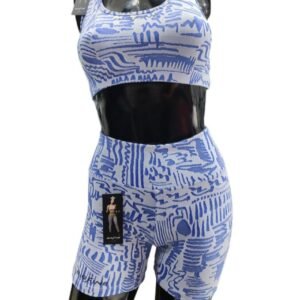 Conjunto top y short estampado azul