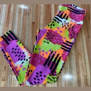 Calza estampada fucsia y naranja