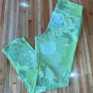 Calza estampada floral verde